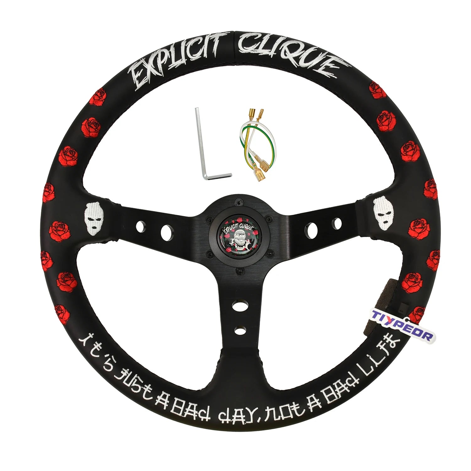 JDM Style Lenkrad – Stickerei Rose – Custom Drift Look