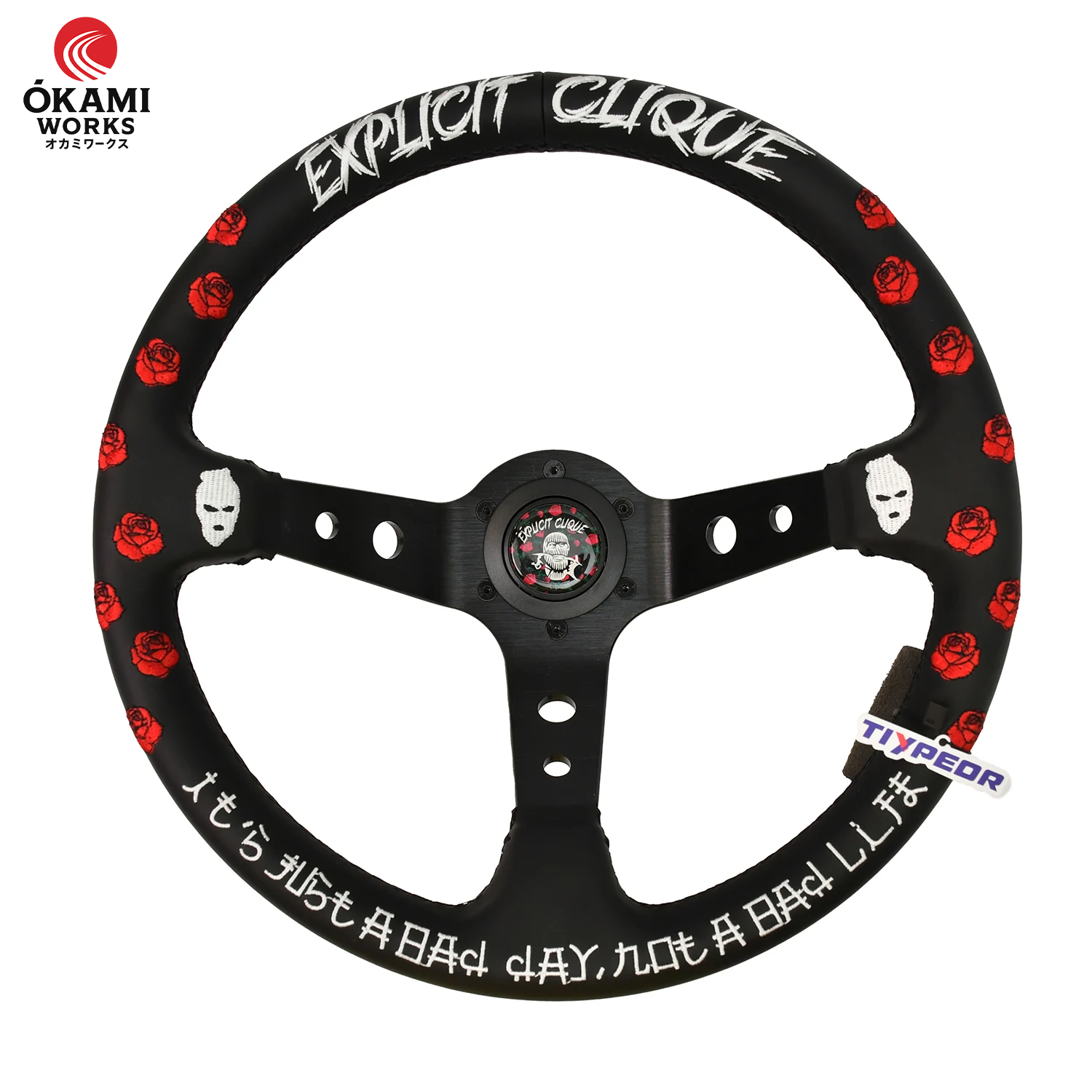 JDM Style Lenkrad – Stickerei Rose – Custom Drift Look